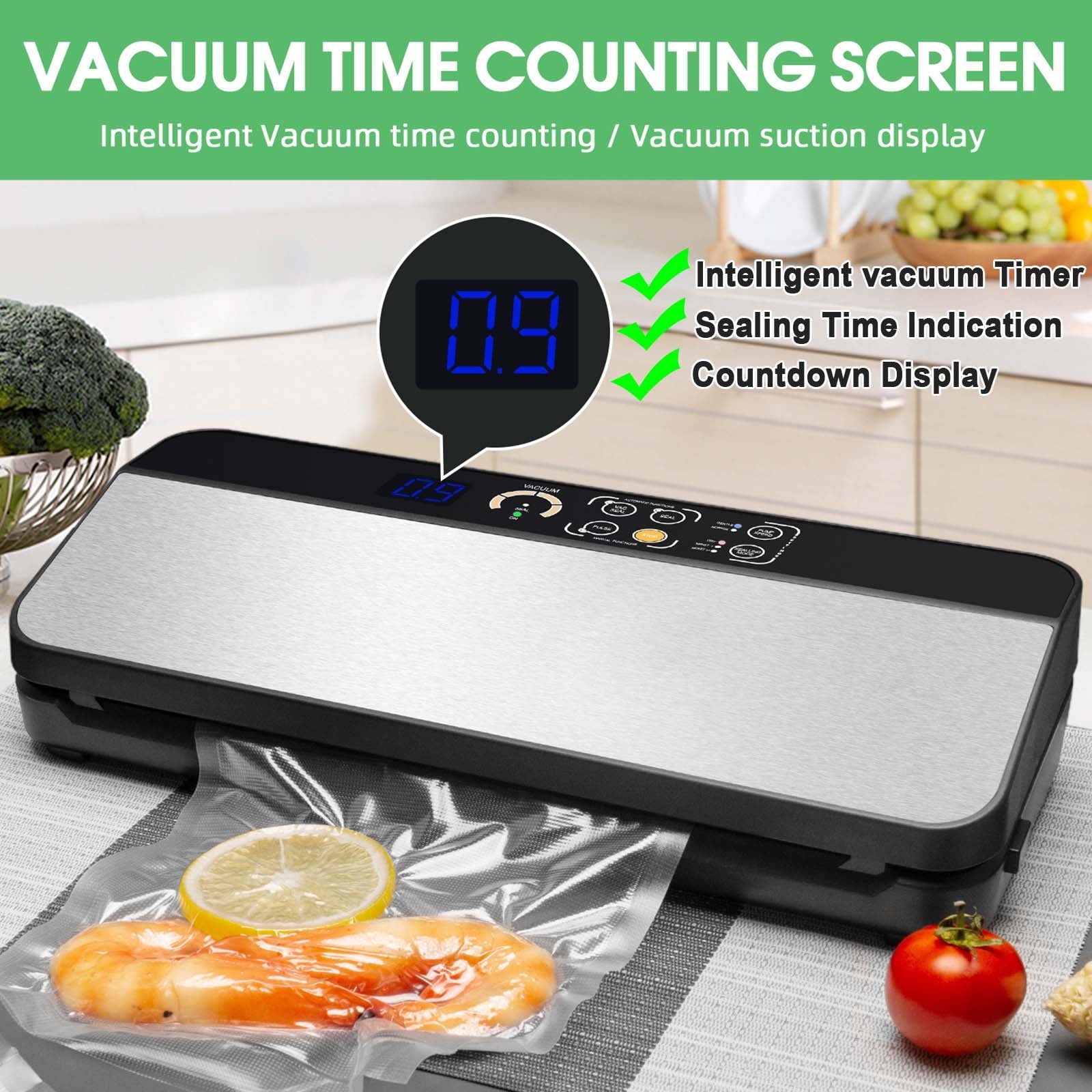 Vacuum Sealer Machine with 2 Rolls Food Vacuum Sealer Bags