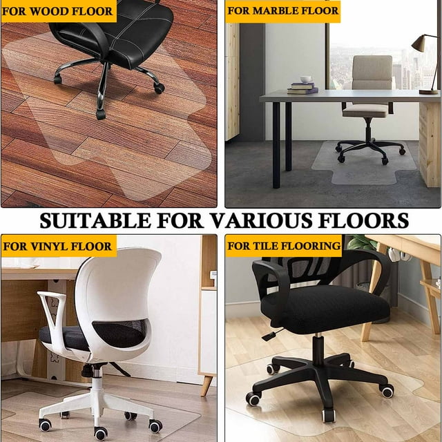 Office Chair Mat for Hard Floors,36"x48" in Clear Floor PVC Protector Mat, for Office,Home and Gaming Floor