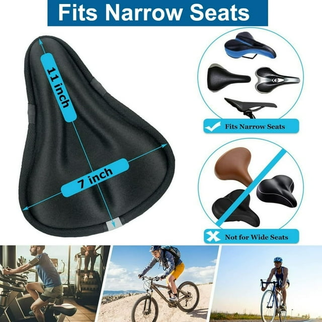 Bike Seat Cover, 2in1 Bike Seat Cushion & Bike Seat Rain Cover with Drawstring, Gel Padded Bike Seat Cover for Men Women Comfort