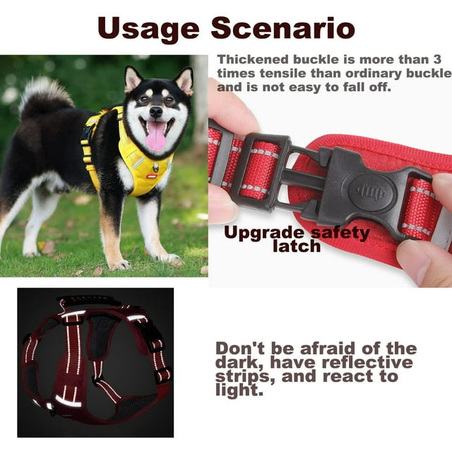 Dog Harness and Leash Combo, Escape Proof No Pull Dog Vest Harness, Adjustable Reflective Dog Vest Harness, for Small & Medium Dogs, Black