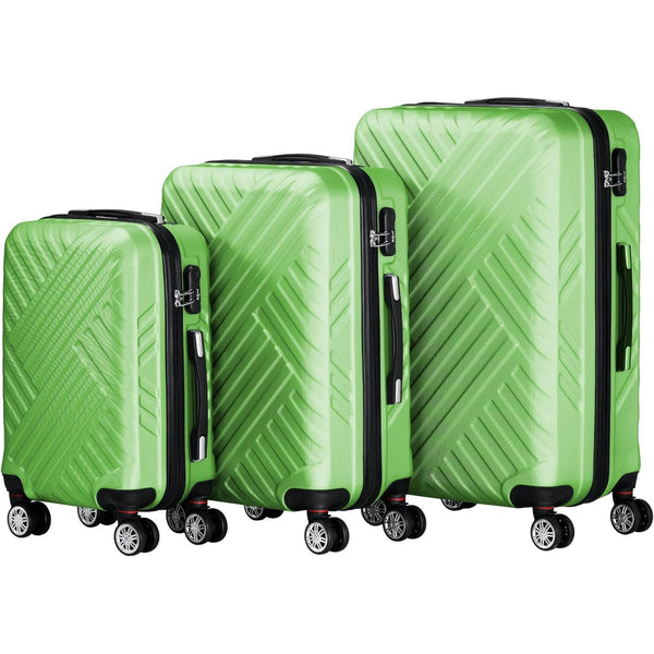 3 Piece Luggage Set, ABS Hard Shell Suitcase Set with Combination Lock | 4 Double Wheels and Inner partition | Suitcases with Wheels | Lightweight Luggage Set | Travel Luggage Set