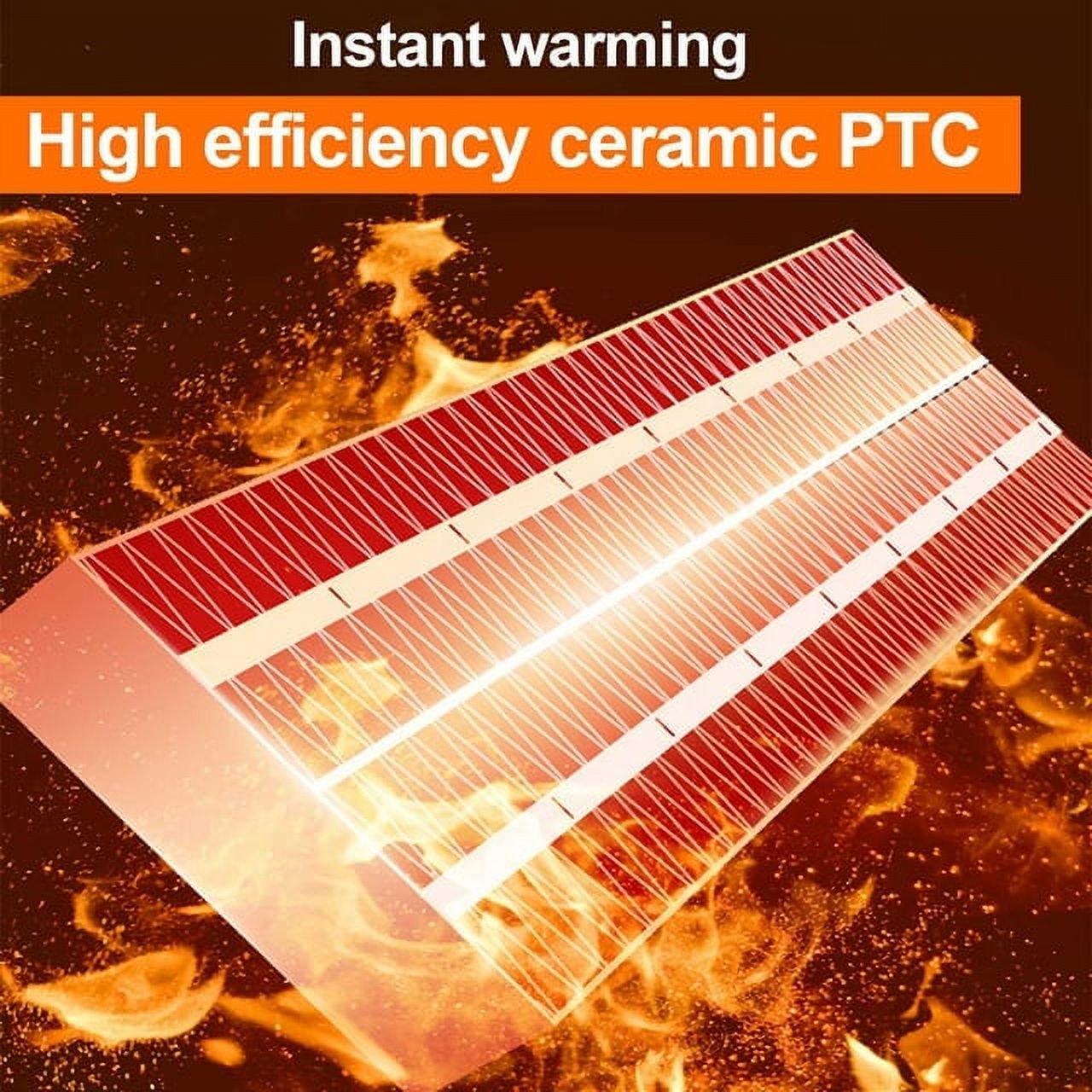 Space Heater, Portable Electric Heaters for Indoor Use, 70° Oscillation Multiple Protection PTC Desk Heater Fan Smart Heater