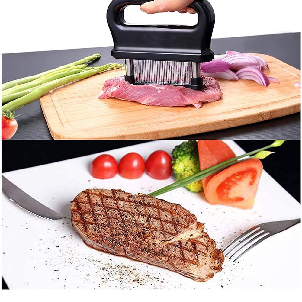 Meat Tenderizer Tool with 48 Stainless Steel Ultra Sharp Needle Blades, Detachable Kitchen Cooking Tool Best For Tenderizing, BBQ