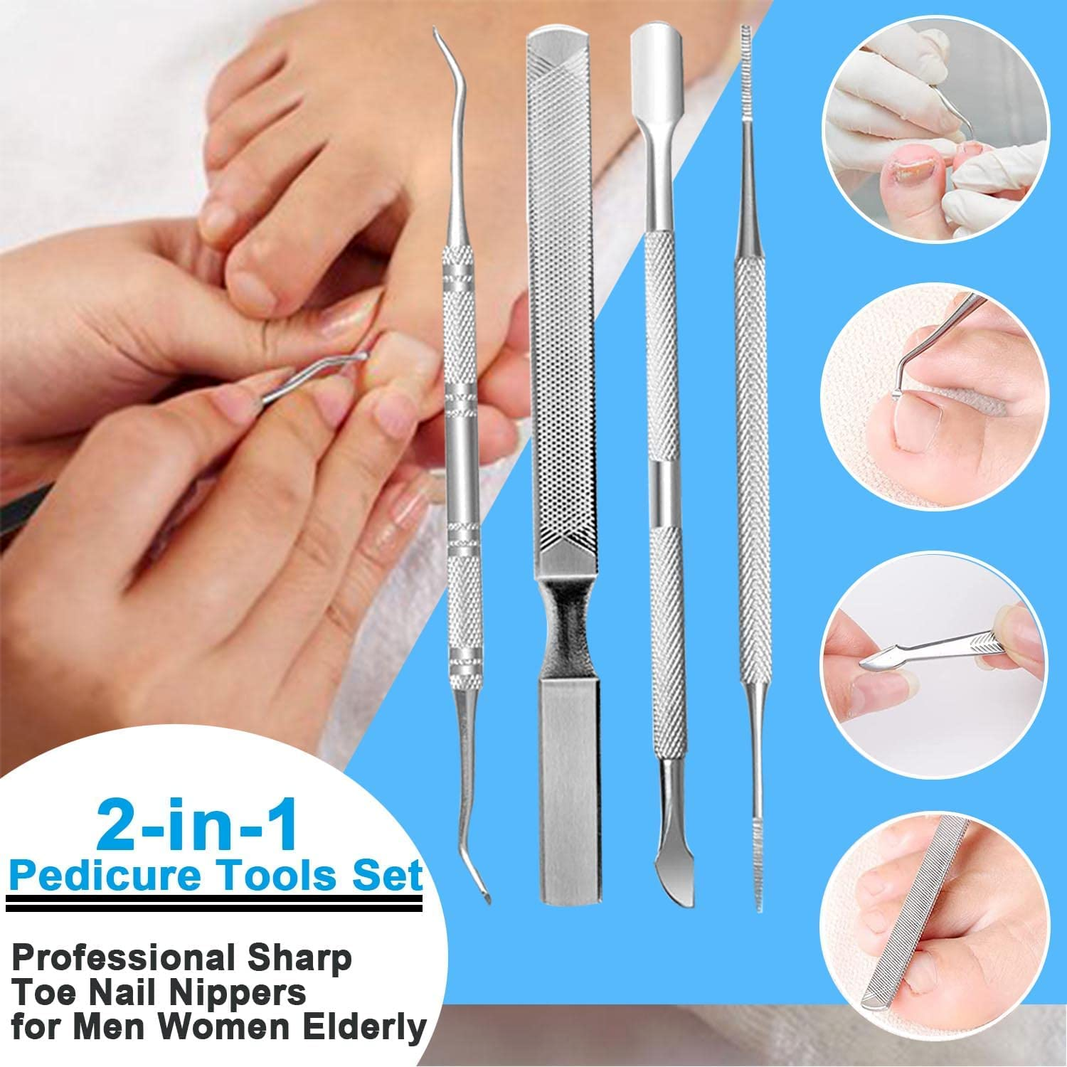 Nail Clippers , 7Pack Podiatrist Professional Heavy Duty Toenail Clippers for Thick & Ingrown Toenail Treatment, Pedicure Tool ,Toe Nail Clipper,Nail Cutter, Manicure Set