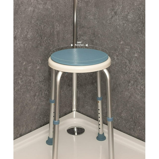 Shower Chair Bath Bench with Back, Height Adjustable, Supports up to 400 lbs, Gray