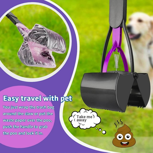 GAZILY Pet Pooper Scooper Foldable Long Handle Pooper Scooper Pet Waste Pick up for Dogs and Cats