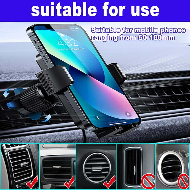 Car Phone Mount, Phone Mount for Car with Car Air Vent Clip, Long Arm Universal Cell Phone Holder,Phone Car Mounts for All Smartphone