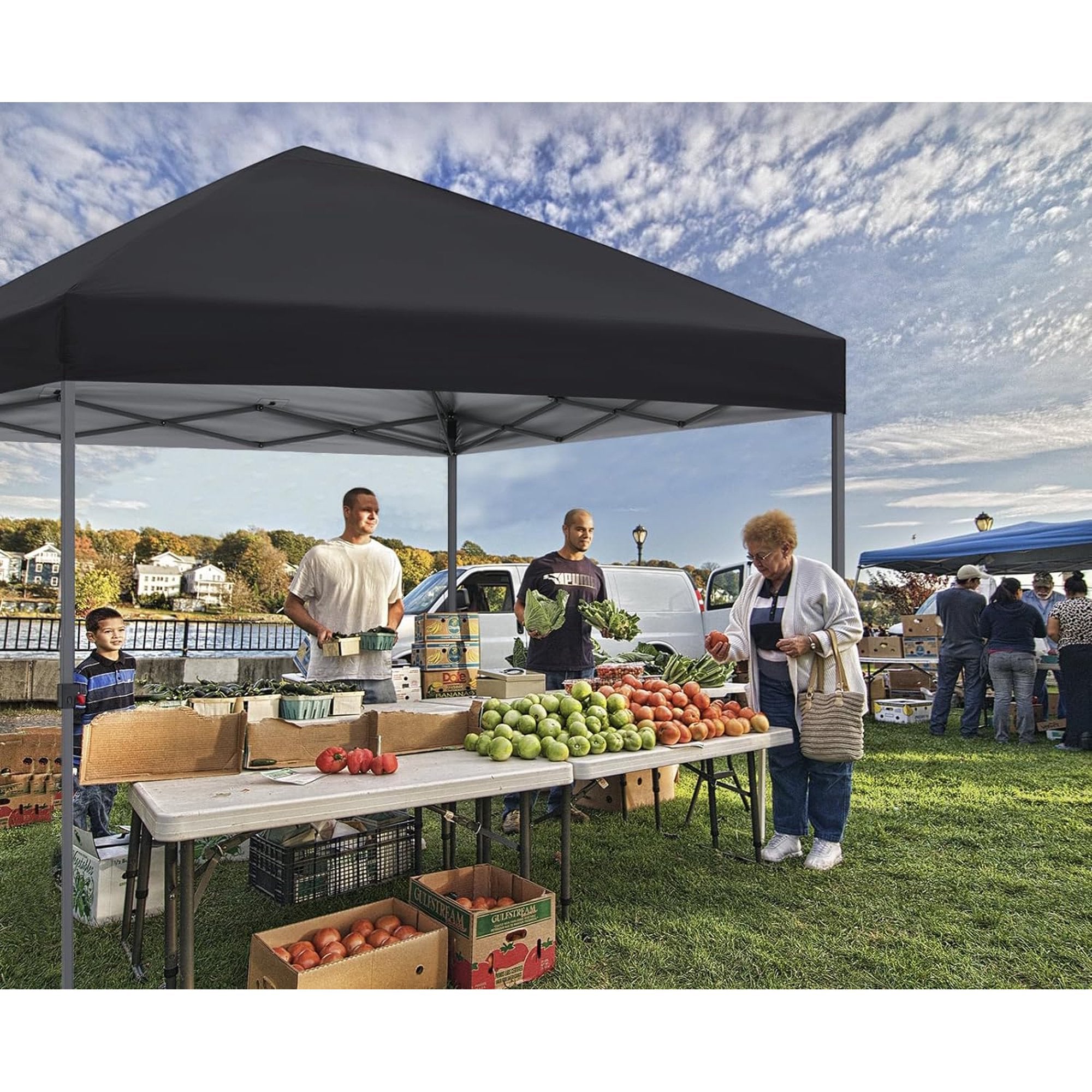 10x10FT Pop Up Gazebo Instant Folding with Wheeled Bag, Outdoor Gazebo Tent for Vendor Events, Outdoor Craft Show, Farmers Markets