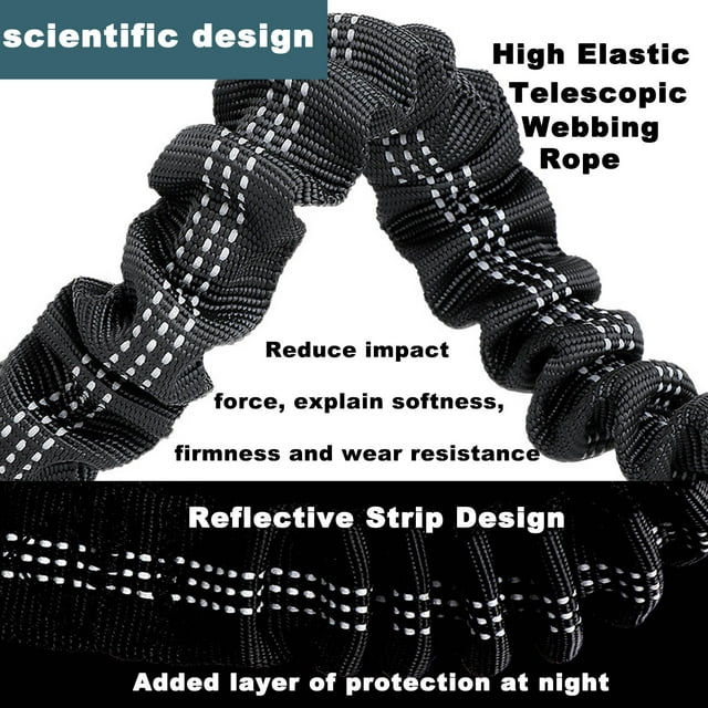 Dog Seat Belts for Car, Seat Belt for Dogs with Elastic Bungee Buffer, 360 Degree Swivel Attach Won't Twist，Dog Car Harnesses with Reflective Strips