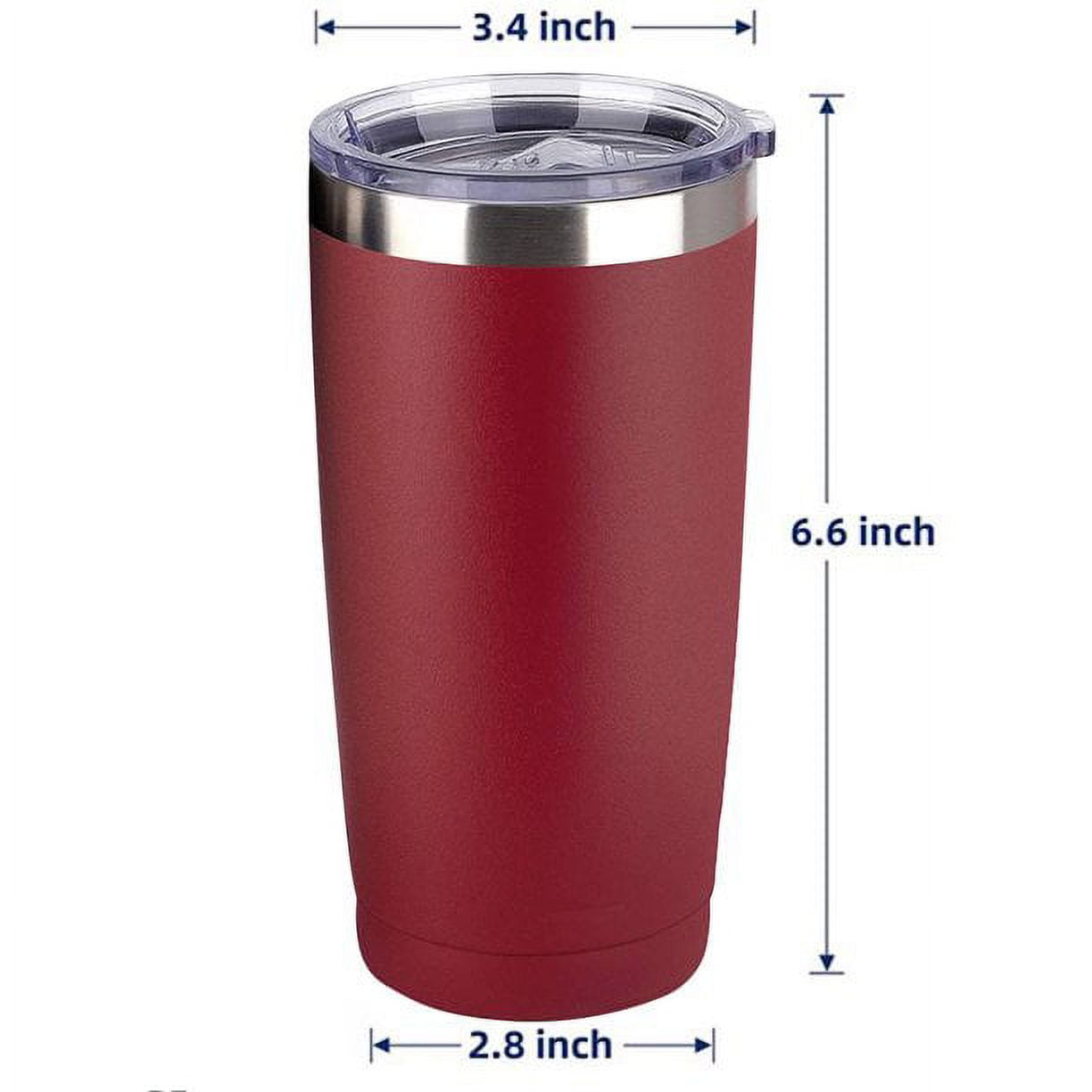 Tumbler with Lid , 20oz Stainless Steel Vacuum Insulated Double Wall Travel Tumbler, Durable Insulated Coffee Mug, Thermal Cup with Splash Proof Sliding Lid( Wine Red)