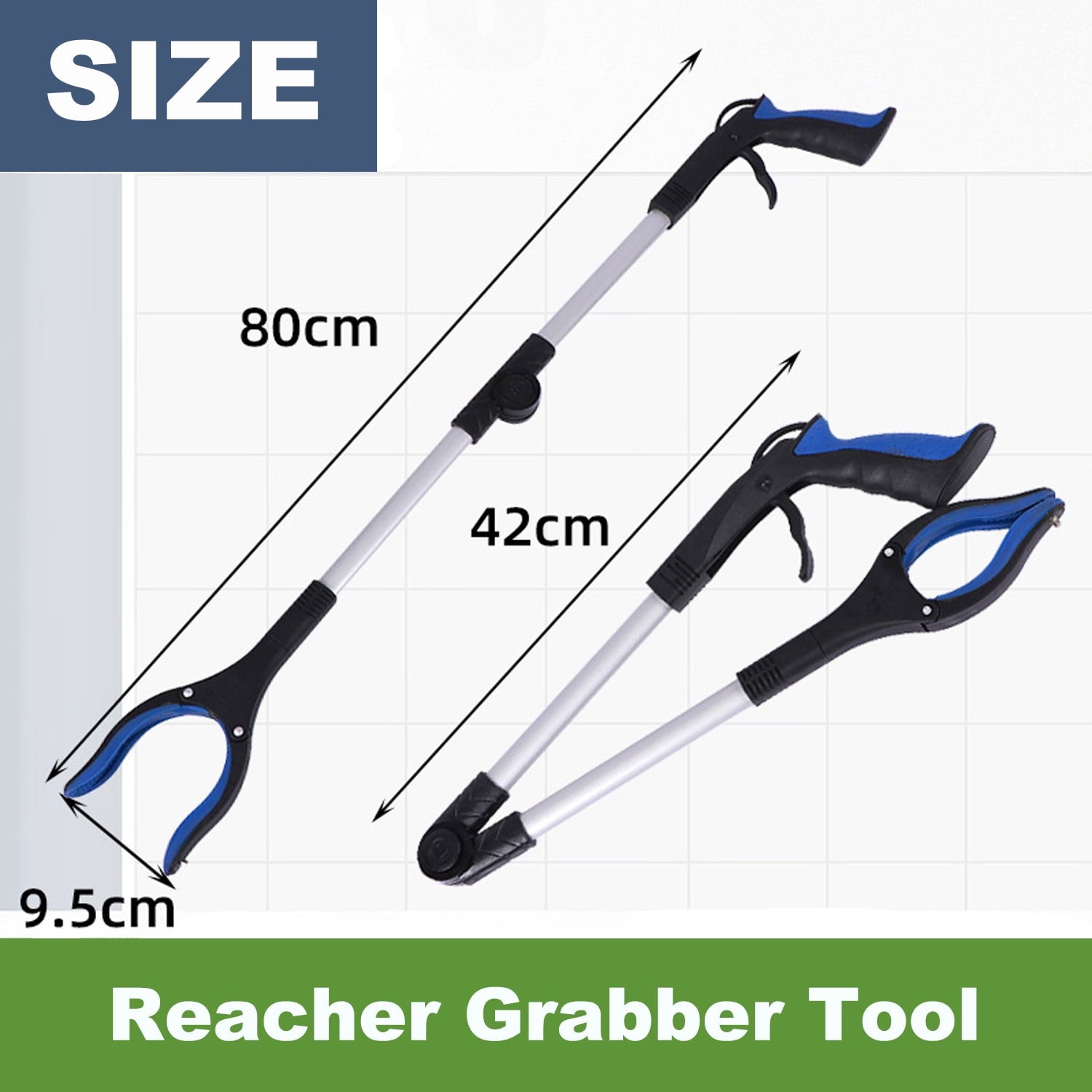 Folding Reacher Grabber Tool,2-Pack 32 Inch with Strong Grip Magnetic,Rotating Jaw,Trash Claw Grabber Tool,Hand Grabber for Reaching,Arm Extension