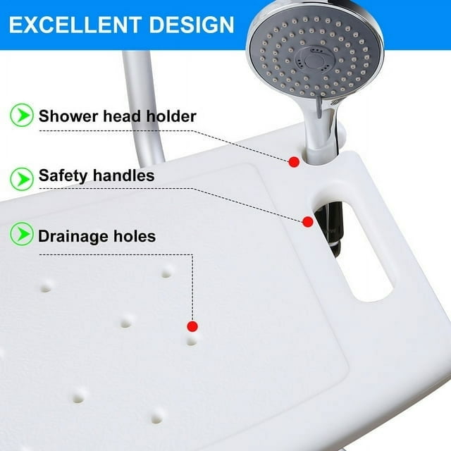 Shower Stool Shower Chair for Inside Shower Bathtub Shower Saet Height Adjustable Tool-Free Assembly