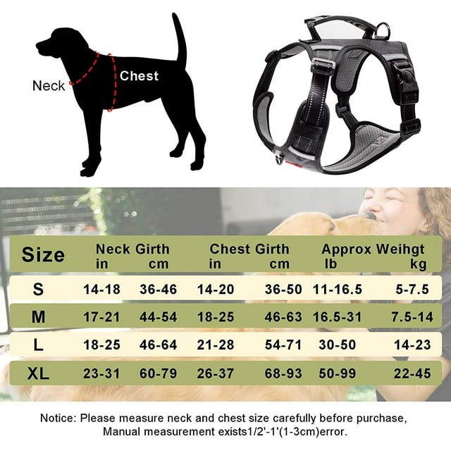 Dog Harness and Leash Combo, Escape Proof No Pull Dog Vest Harness, Adjustable Reflective Dog Vest Harness, for Small & Medium Dogs, Black