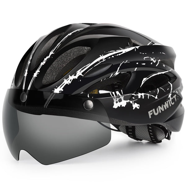 Bicycle Helmet with Light and Magnetic Goggles Lightweight Bike Helmet