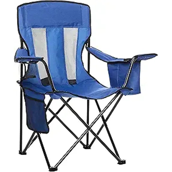 Folding Camping Chairs, Portable Lawn Chairs with Side Pocket and Cup Holder for Adults