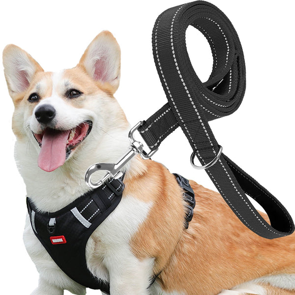 Dog Harness and Leash Combo, Escape Proof No Pull Dog Vest Harness, Adjustable Reflective Dog Vest Harness, for Small & Medium Dogs, Black