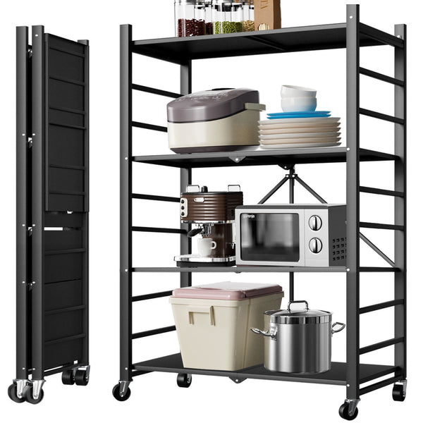 GAZILY Foldable 4-Tier Metal Storage Shelves