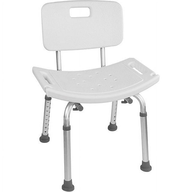 GAZILY Adjustable Shower Chair Seat Bench, White