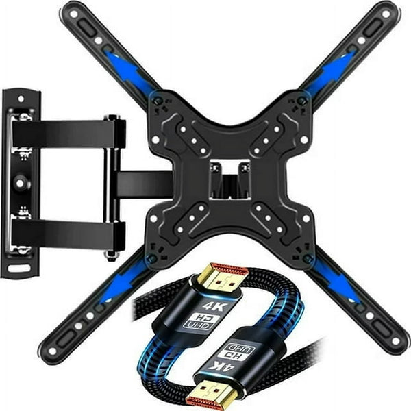 GAZILY Full Motion TV Monitor Wall Mount for Most 14-60 Inch TVs, Full Motion TV Mount with HDMI Cable, Articulating Mount Max VESA 400x400mm up to 66 LBS