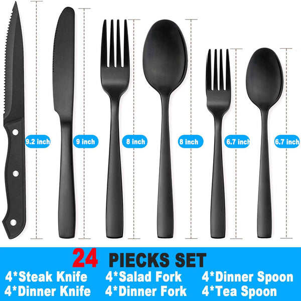 Silverware Set, Flatware Sets with Steak Knives