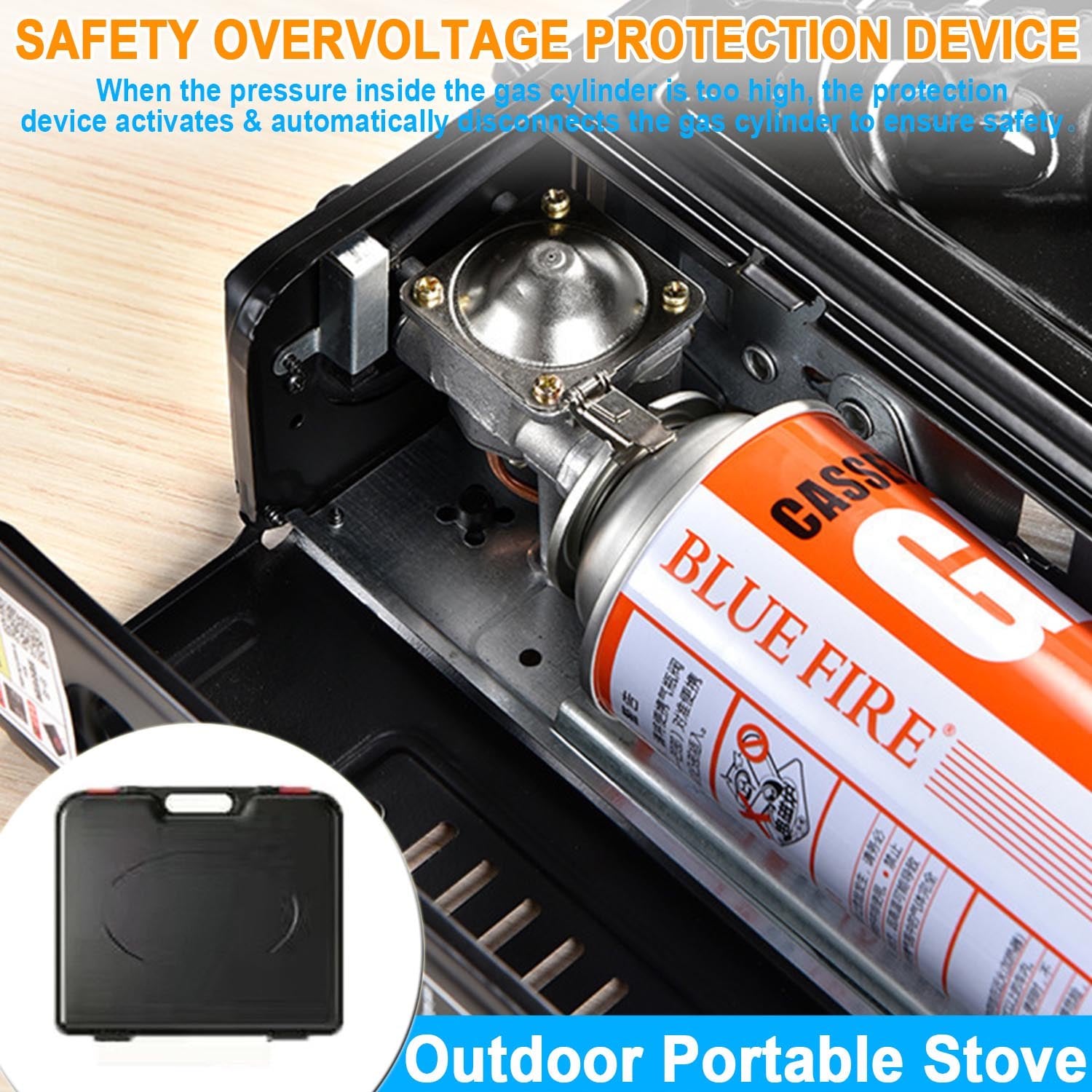 Portable Camping Stove，Butane Stove with Wind Baffle，Portable Camping Stove