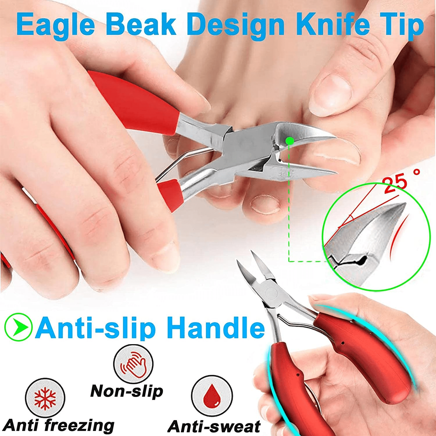 Nail Clippers , 7Pack Podiatrist Professional Heavy Duty Toenail Clippers for Thick & Ingrown Toenail Treatment, Pedicure Tool ,Toe Nail Clipper,Nail Cutter, Manicure Set