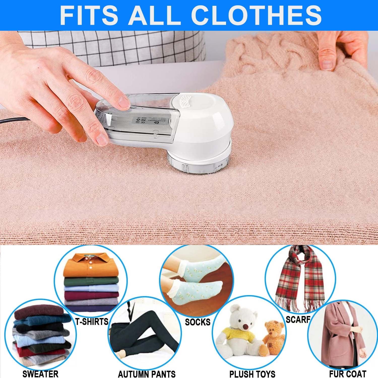 Fabric Lint Shaver, Fuzz Remover, AC 120V Electric Sweater Shaver, Efficiently Faster by 80%