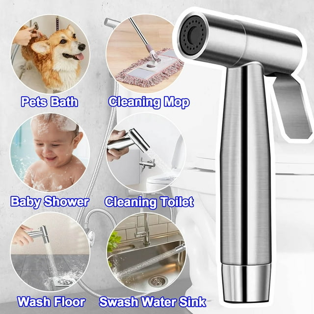 Handheld Bidet Sprayer for Toilet,Jet Sprayer for Toilet Cloth Diaper Sprayer Set, Ideal for Feminine Wash & Pets Bathing