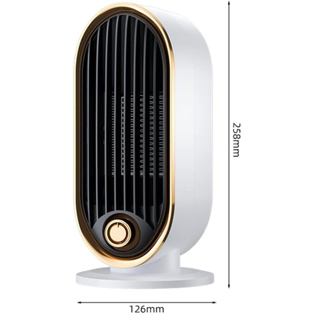 PTC Fan Heater, 800W Portable Lower Energy Portable Heater with Overheat and Tip-Over Protection, Quiet Space Heater for Indoor Bedroom Living Room