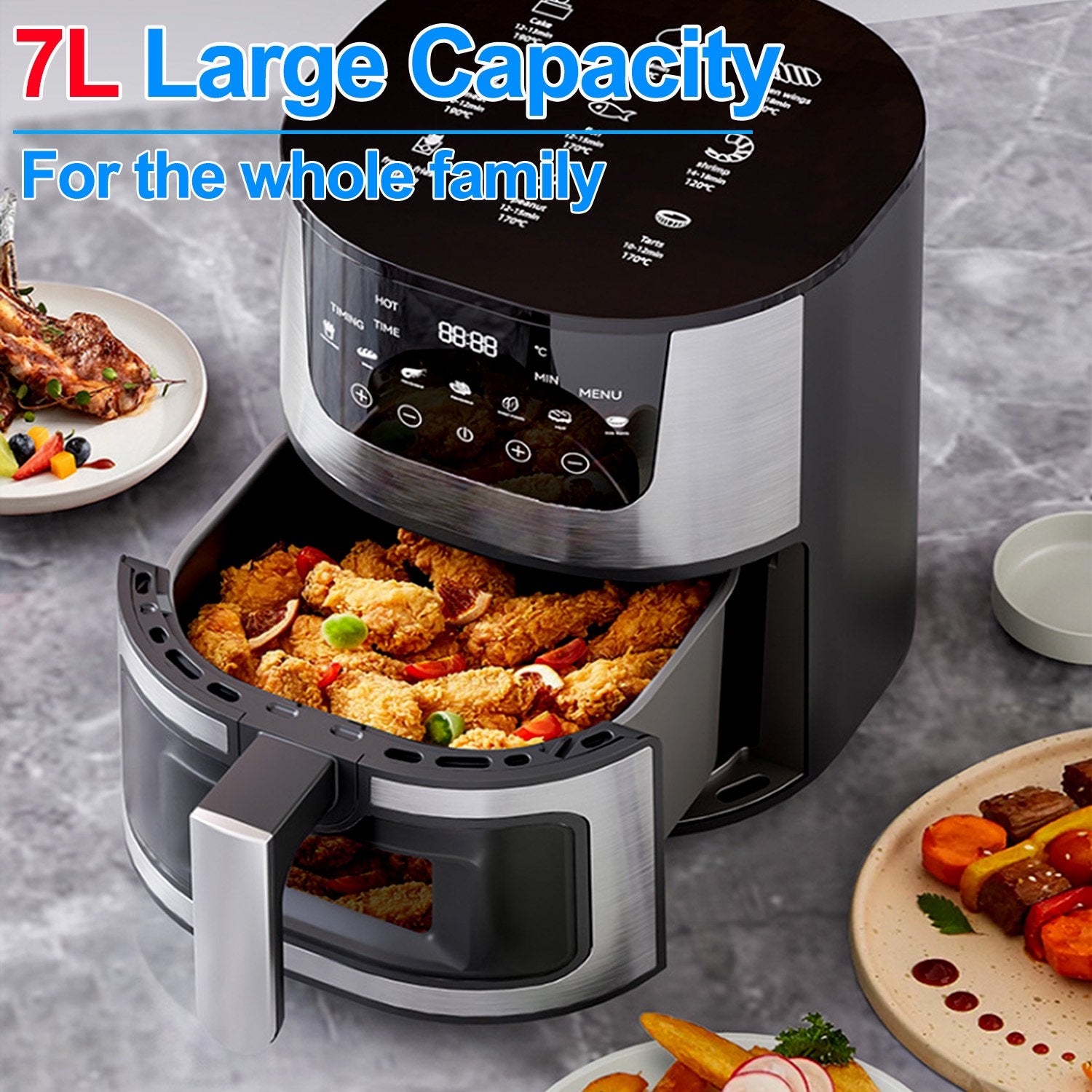 Air Fryer, 7.4 Quart Air Fryer Oven with Touch Screen for Fries/Chicken/Snacks