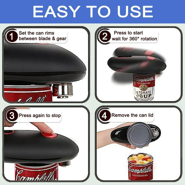 Electric Can Opener, No Sharp Edge, Auto Electric Can Opener,Open Your Cans with A Simple Push of Button - Automatic, Can Opener Electric for Seniors,Kitchen  Auto Electric Can Opener