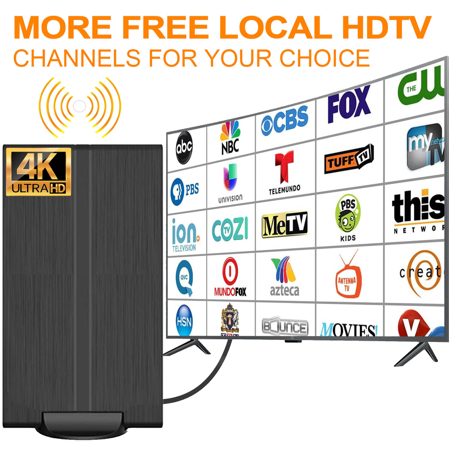 HD Digital TV Antenna,500+ Miles Range Portable Support 4K 1080p Indoor Outdoor TV Digital HD Antenna with Local Channels All Television Switch Amplifier Signal Booster -16.5ft Coax Cable