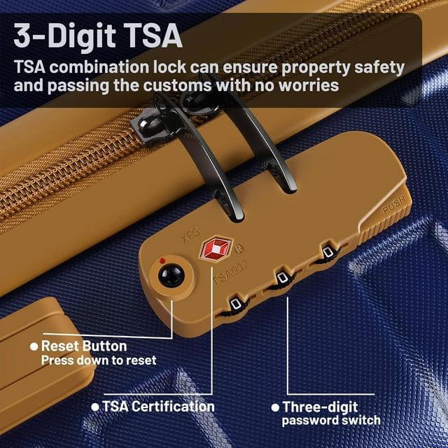 GAZILY 3 Piece Carry on Luggage,20 inch Carry-on Suitcase with TSA Lock and Double Spinner