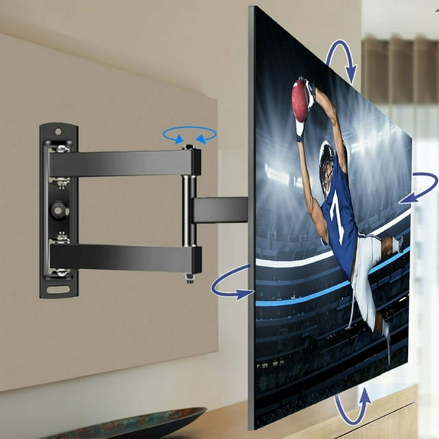 GAZILY Full Motion TV Monitor Wall Mount for Most 14-60 Inch TVs, Full Motion TV Mount with HDMI Cable, Articulating Mount Max VESA 400x400mm up to 66 LBS